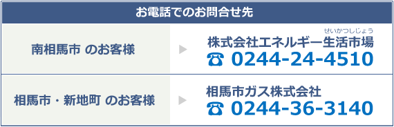 電話でのお問い合わせ先